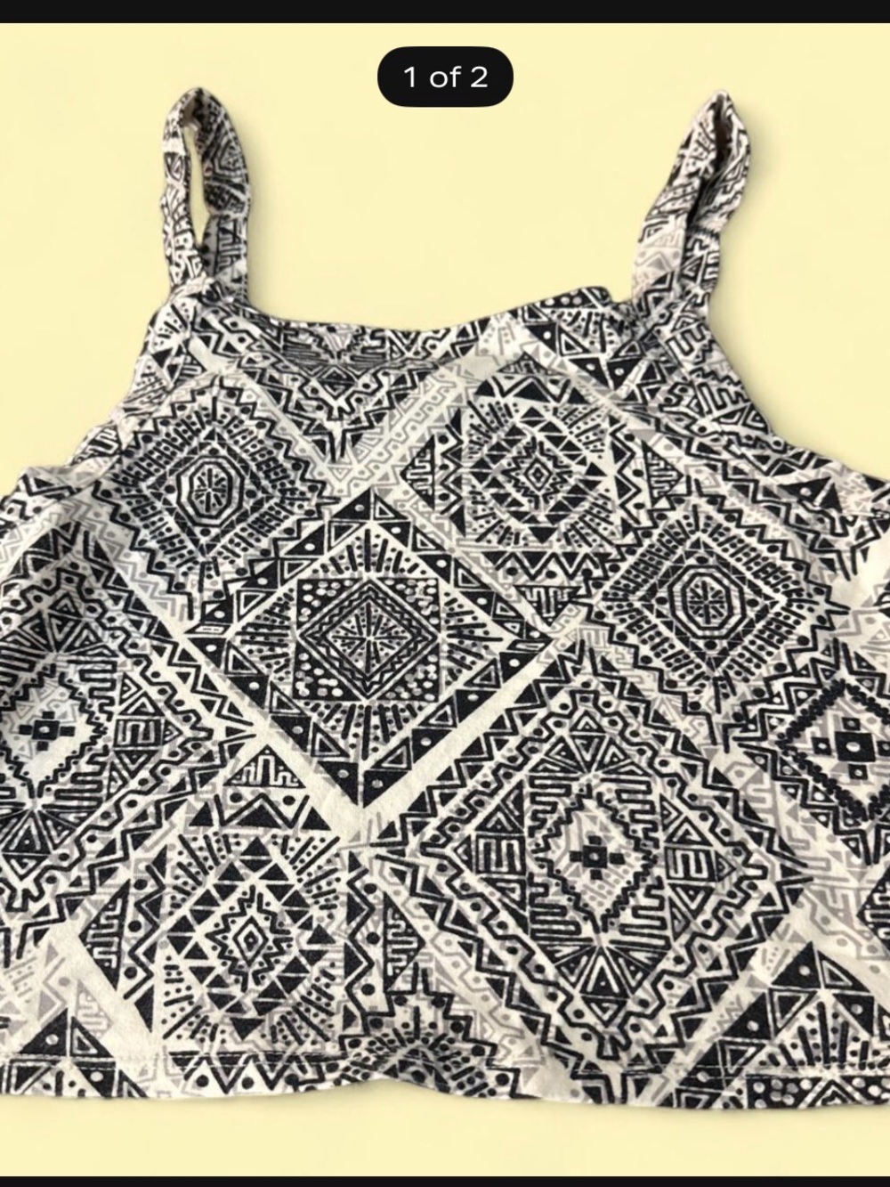 Aeropostale Black & White Printed Cami Tank